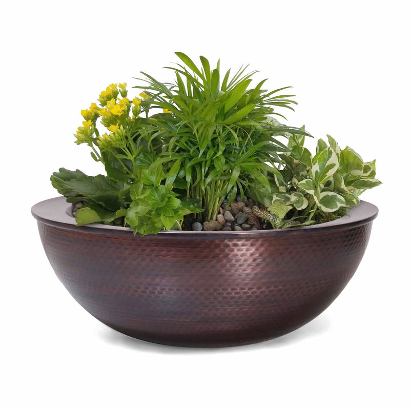 The Outdoor Plus - Sedona Hammered Copper Round Planter Bowl 27"