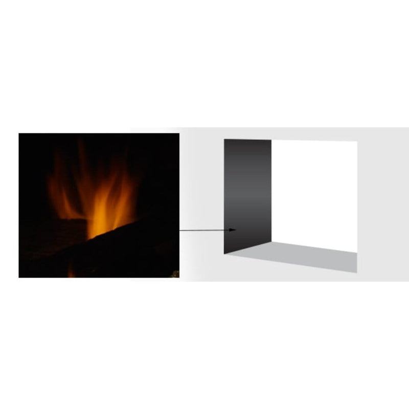 Majestic - Reflective Black Glass Interior Panels for Pearl II Peninsula & See-Through DV Fireplaces