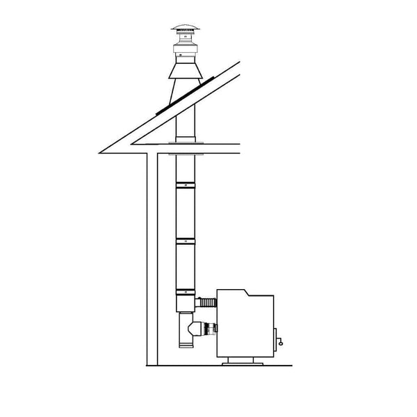 Selkirk 4" UPP Through-the-Roof Vertical Termination Kit (Direct-Temp for Pellet)