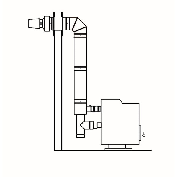 Selkirk 4" UPP Up and Out Horizontal Termination Kit (Direct-Temp for Pellet)