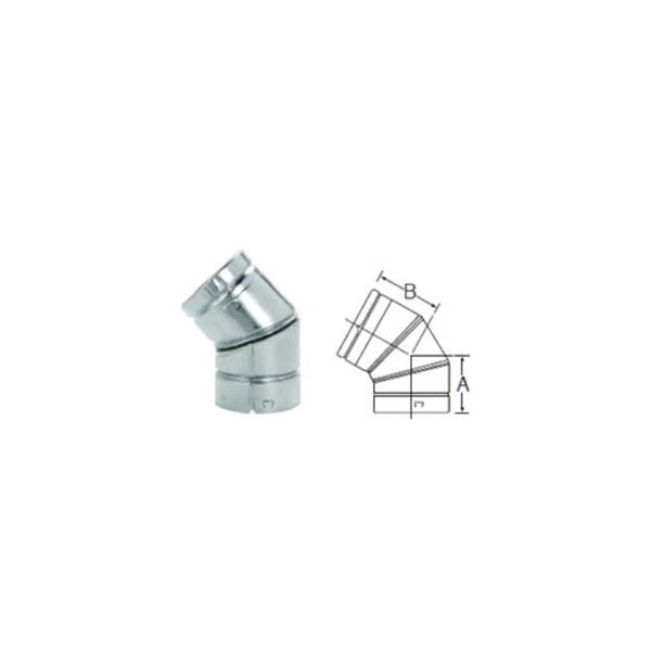 Selkirk 45/60/90 Degree Adjustable Elbow (Round - Type B Gas Vent)