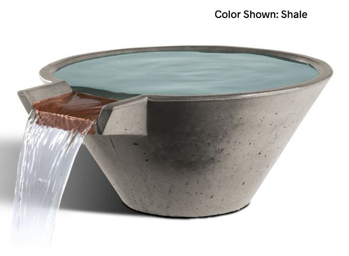 Slick Rock | Concrete 22” Cascade Conical Bowl + Copper Spillway
