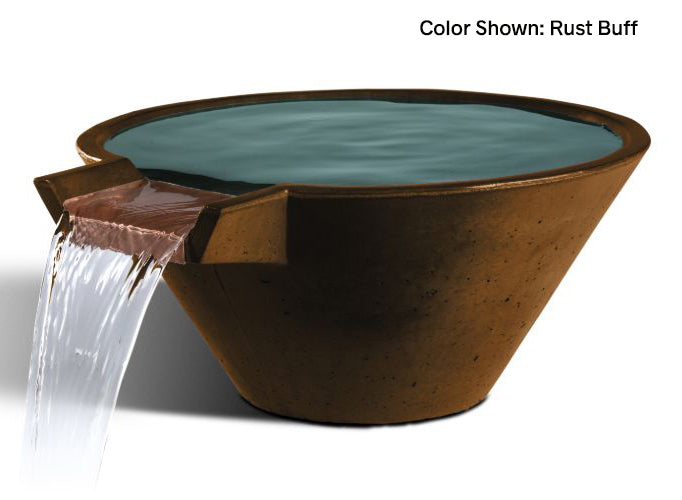 Slick Rock | Concrete 29” Cascade Conical Bowl + Copper Spillway