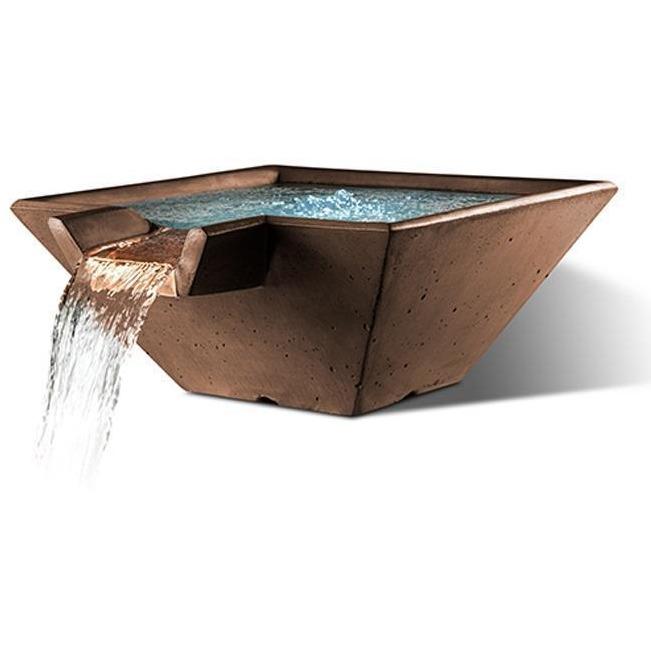 Slick Rock | Concrete 29” Cascade Square Bowl + Copper Spillway