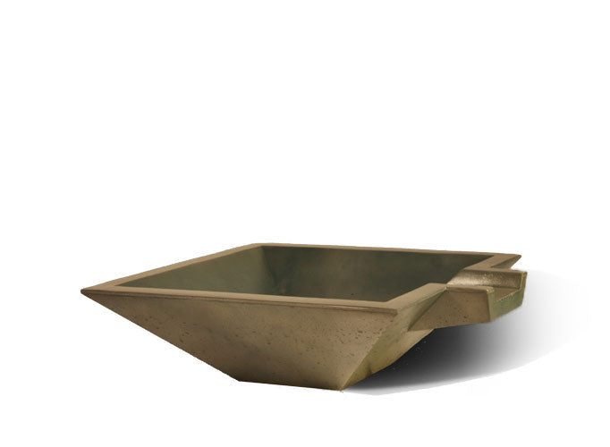 Slick Rock 30" Concrete Water Bowl with Copper Spillway