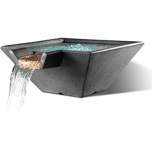 Slick Rock | Concrete 34” Cascade Square Bowl + Copper Spillway