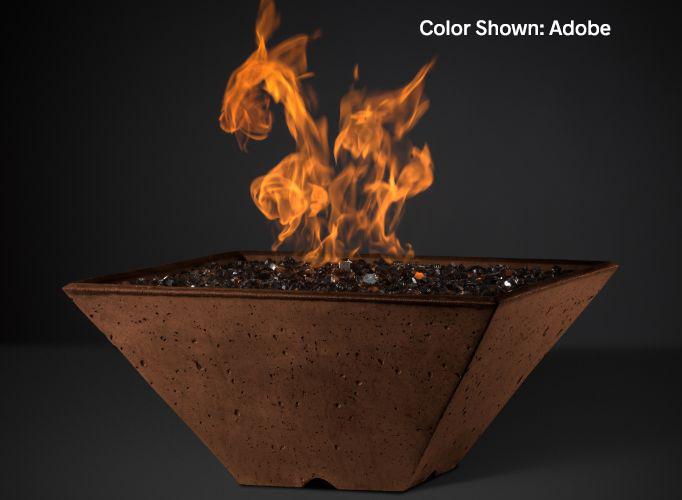 Slick Rock | Concrete Ridgeline Square Fire Bowl with Electronic Ignition