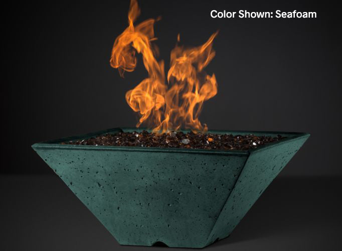 Slick Rock | Concrete Ridgeline Square Fire Bowl with Electronic Ignition