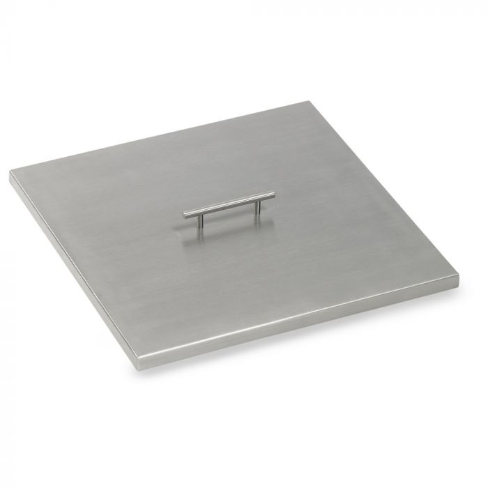 American Fire Glass Stainless Steel Cover for 18" Square Drop-In Fire Pit Pan