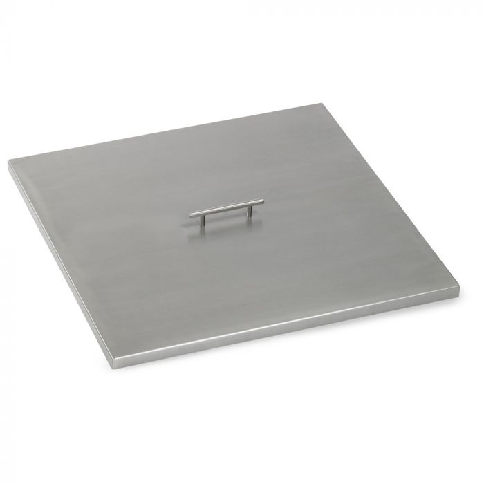 American Fire Glass Stainless Steel Cover for 24" Sqaure Drop-In Fire Pit Pan