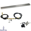 American Fire Glass 72"x 6" Linear Channel Drop-In Pan with Spark Ignition Kit - Natural Gas