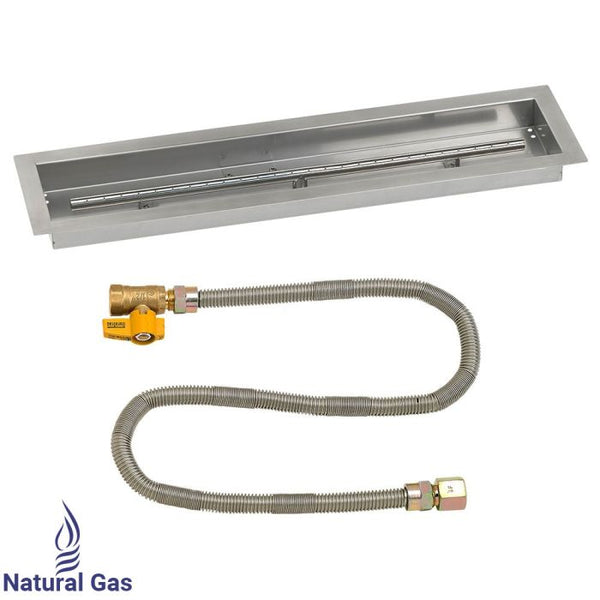 American Fireglass 30"x 6" Linear Drop-In Pan with Match Light Kit - Natural Gas