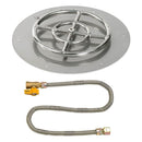 American Fireglass 18" Round Flat Pan with Match Light Kit (12" Ring) - Natural Gas