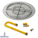 American Fireglass 36" Round Flat Pan with Match Light Kit (24" Ring) - Natural Gas