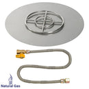 American Fireglass 36" Round Flat Pan with Match Light Kit (18" Ring) - Natural Gas