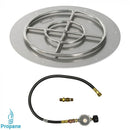American Fireglass 24" Round Flat Pan with Match Light Kit (18" Ring) - Propane