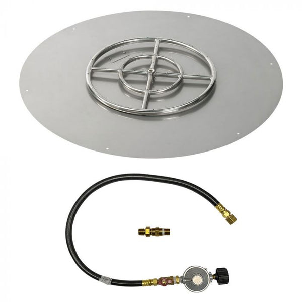 American Fireglass 30" Round Flat Pan with Match Light Kit (18" Ring) - Propane