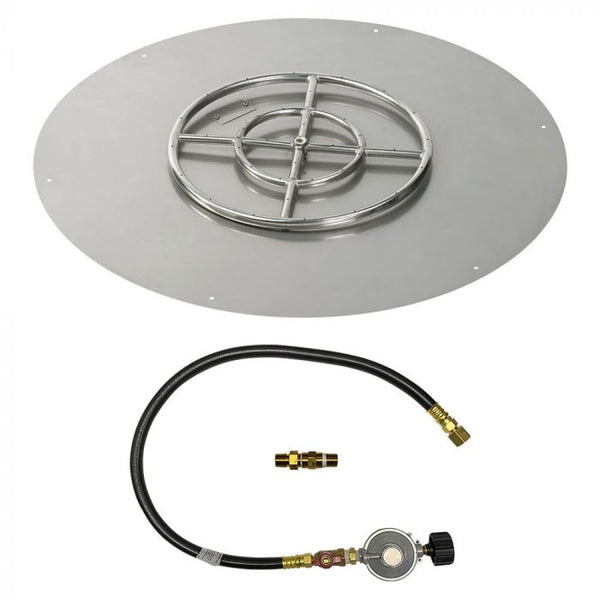 American Fireglass 36" Round Flat Pan with Match Light Kit (18" Ring) - Propane