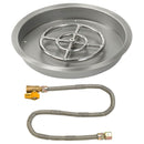 American Fireglass 19" Round Drop-In Pan with Match Light Kit (12" Fire Pit Ring) - Natural Gas