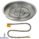 American Fireglass 25" Round Drop-In Pan with Match Light Kit (18" Fire Pit Ring) - Natural Gas
