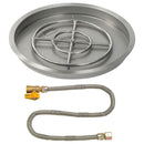 American Fireglass 25" Round Drop-In Pan with Match Light Kit (18" Fire Pit Ring) - Natural Gas