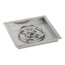 American Fireglass 18" Square Drop-In Pan with Match Light Kit (12" Fire Pit Ring) - Natural Gas