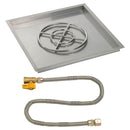 American Fire Glass 30" Square Drop-In Pan with Match Light Kit (18" Fire Pit Ring) - Natural Gas