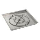 American Fireglass 36" Square Drop-In Pan with Match Light Kit (24" Fire Pit Ring) - Natural Gas