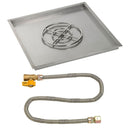 American Fireglass 36" Square Drop-In Pan with Match Light Kit (18" Fire Pit Ring) - Natural Gas