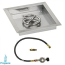 American Fireglass 12" Square Drop-In Pan with Match Light Kit (6" Fire Pit Ring) - Propane