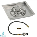 American Fireglass 18" Square Drop-In Pan with Match Light Kit (12" Fire Pit Ring) - Propane