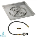 American Fireglass 24" Square Drop-In Pan with Match Light Kit (18" Fire Pit Ring) - Propane