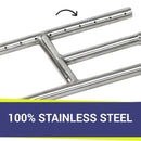 American Fire Glass 12" x 6" Stainless Steel H-Style Burner - Natural Gas