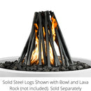 The Outdoor Plus - Solid Steel Logs Ornament for Fire Bowls and Pits 18"