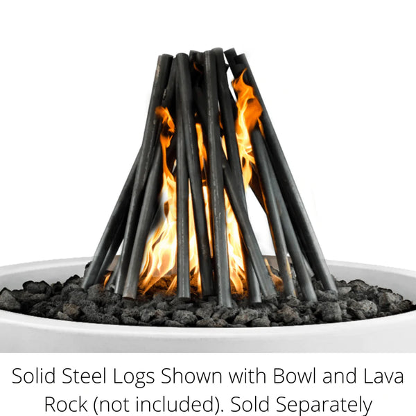The Outdoor Plus - Solid Steel Logs Ornament for Fire Bowls and Pits 18"