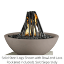 The Outdoor Plus 18" Solid Steel Logs Ornament for Fire Bowls and Pits