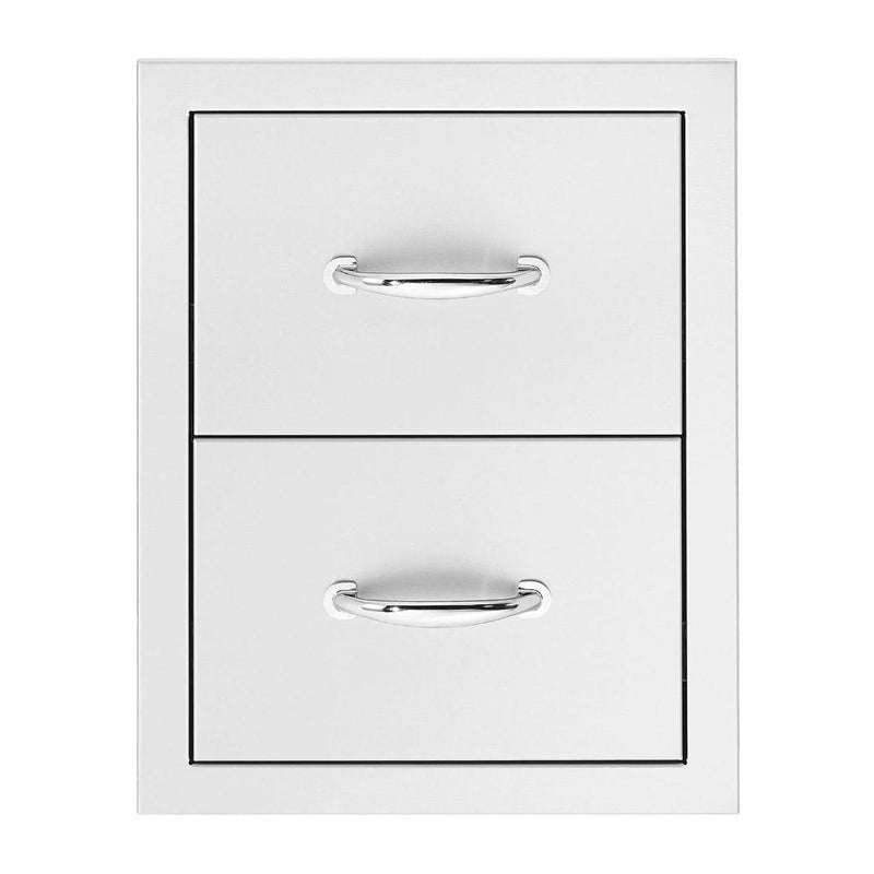 Summerset - 17" Stainless Steel Double Drawer with Masonry Frame Return