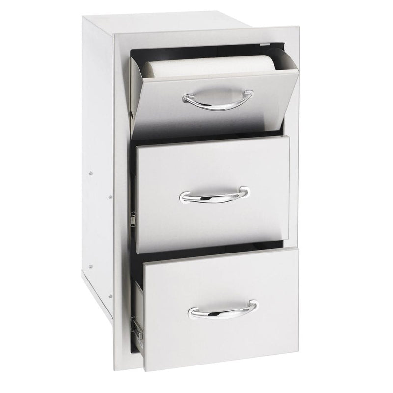 Summerset - 17" Stainless Steel Vertical 2-Drawer & Paper Towel Holder Combo