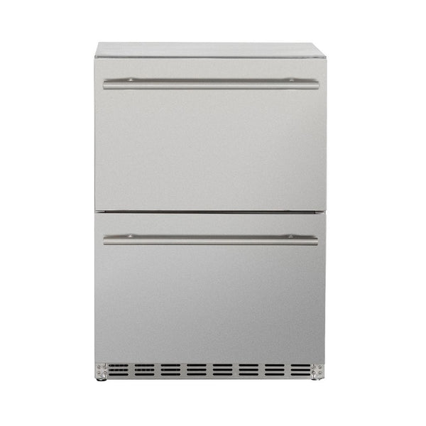 Summerset - 24" Outdoor Rated 2-Drawer Deluxe Refrigerator - 5.3 Cu. Ft. Capacity for Perfect Outdoor Entertaining