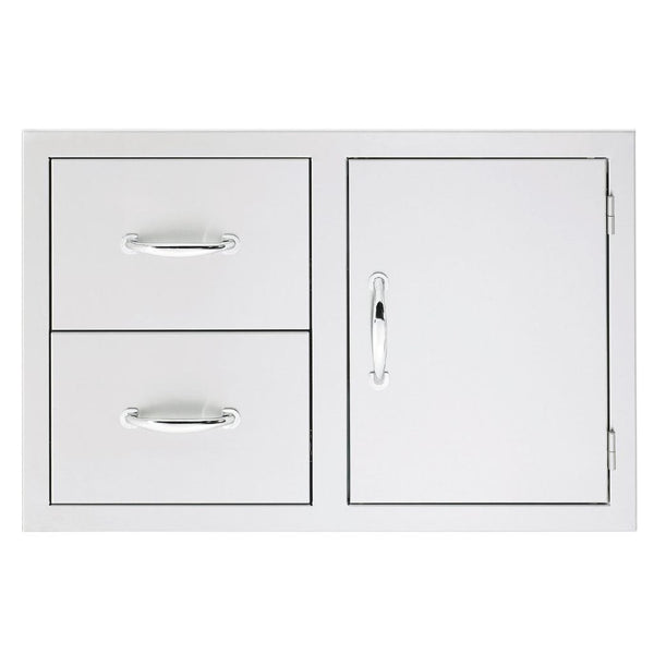 Summerset - 33" Stainless Steel 2-Drawer & Access Door Combo with Masonry Frame Return