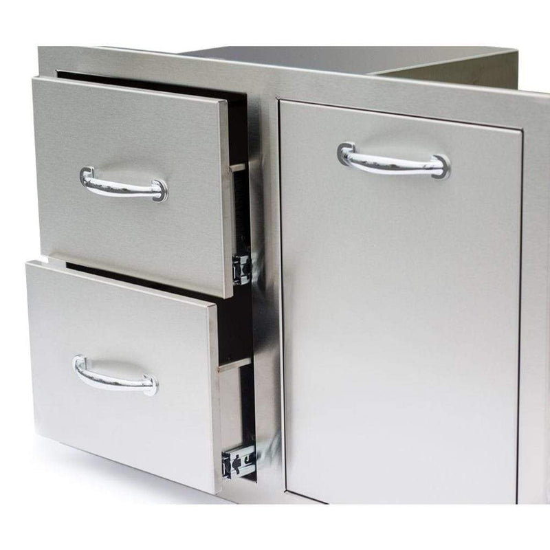 Summerset - 33" Stainless Steel Double Drawer & Vented Propane Tank Pullout Drawer Combo
