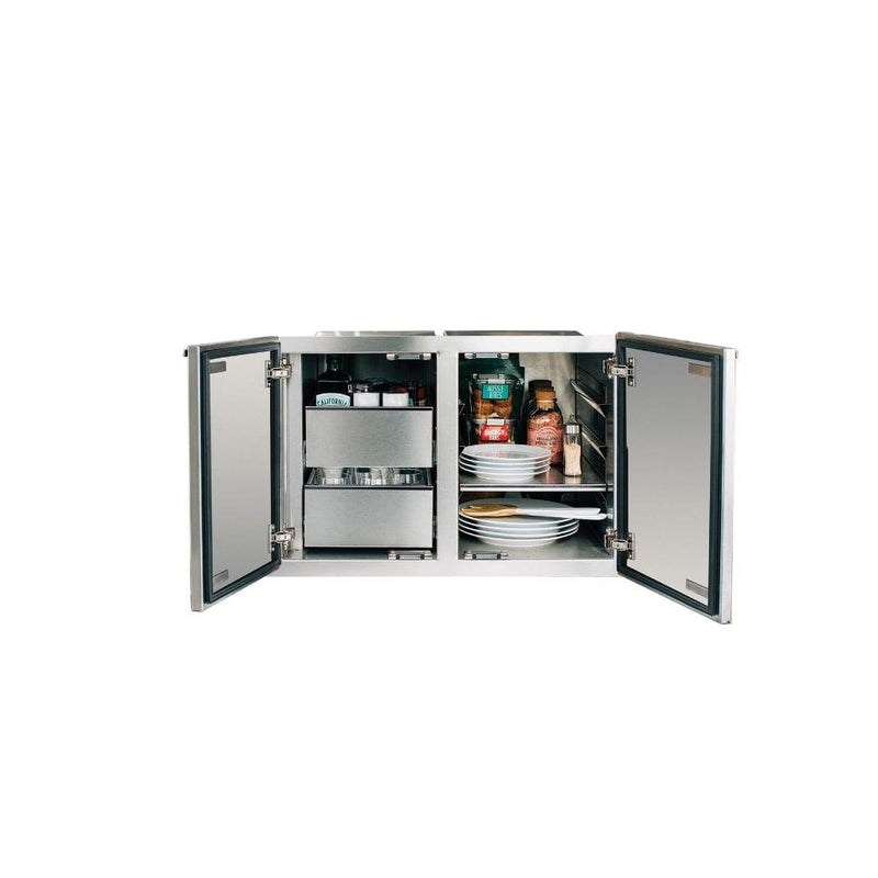 Summerset - 36" Stainless Steel 2-Drawer Dry Storage Pantry & Enclosed Cabinet Combo