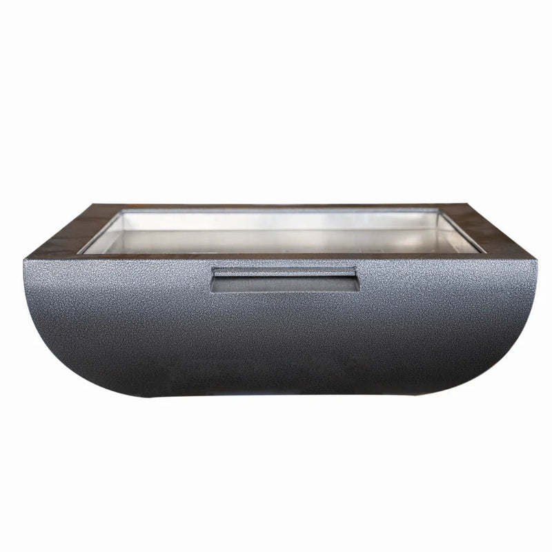 The Outdoor Plus - Avalon Hammered Copper & Stainless Steel Square Fire & Water Bowl 36"